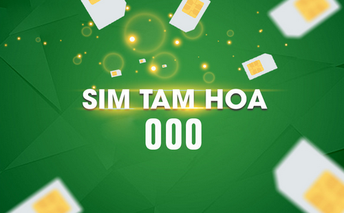 Sim tam hoa 000 mang lại may mắn 