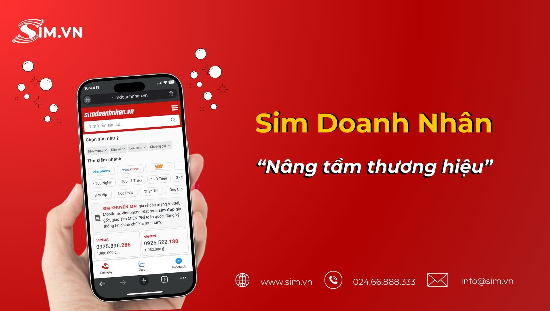 Sim doanh nhân đại lý bán sim số đẹp