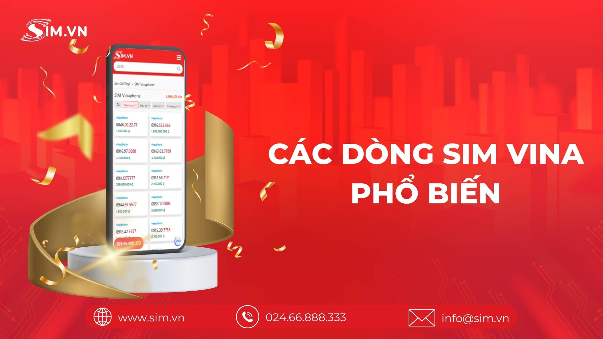 Các dòng sim Vinaphone phổ biến