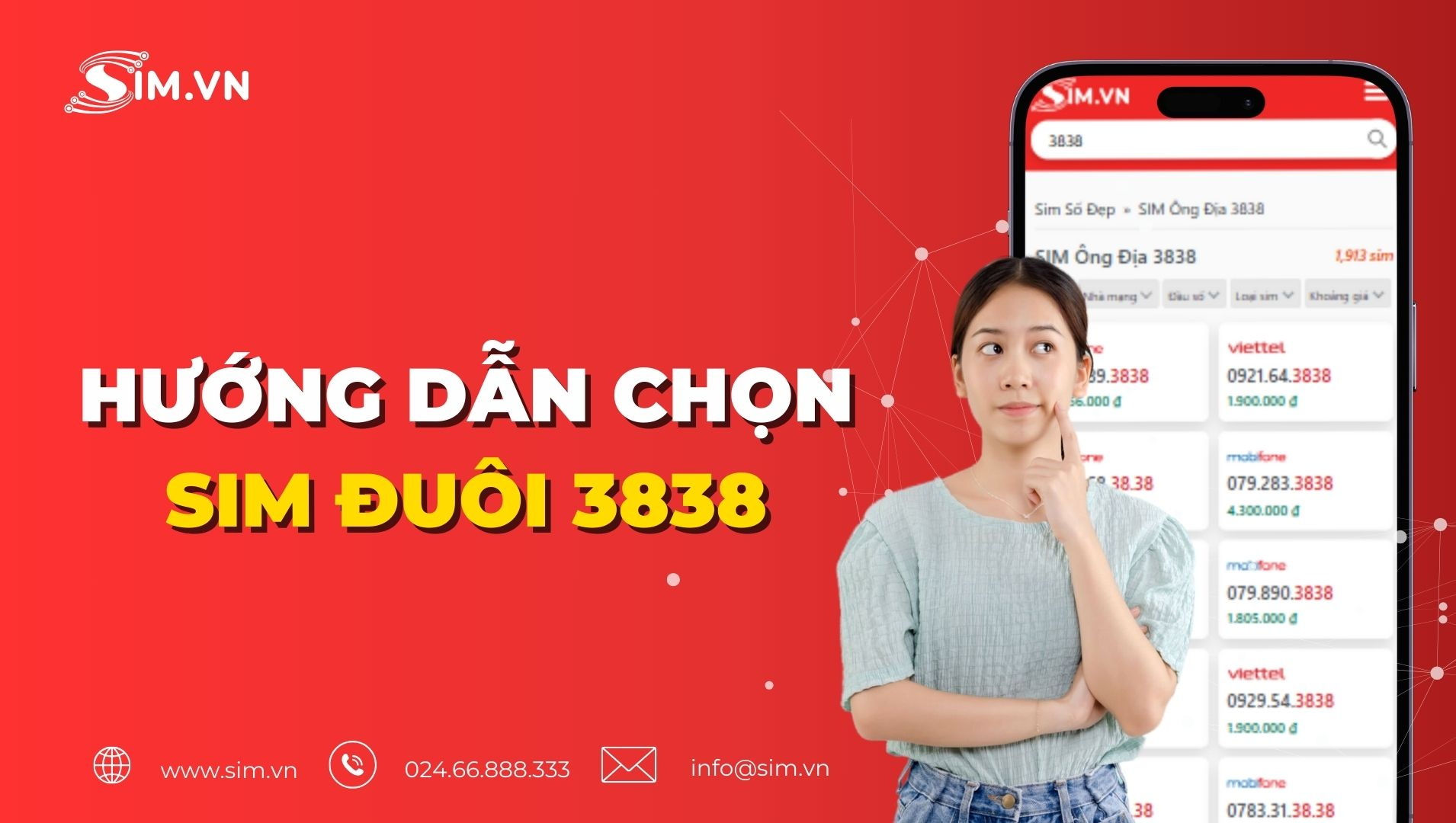 Hướng dẫn chọn sim đuôi 3838 Hướng dẫn chọn sim đuôi 3838
