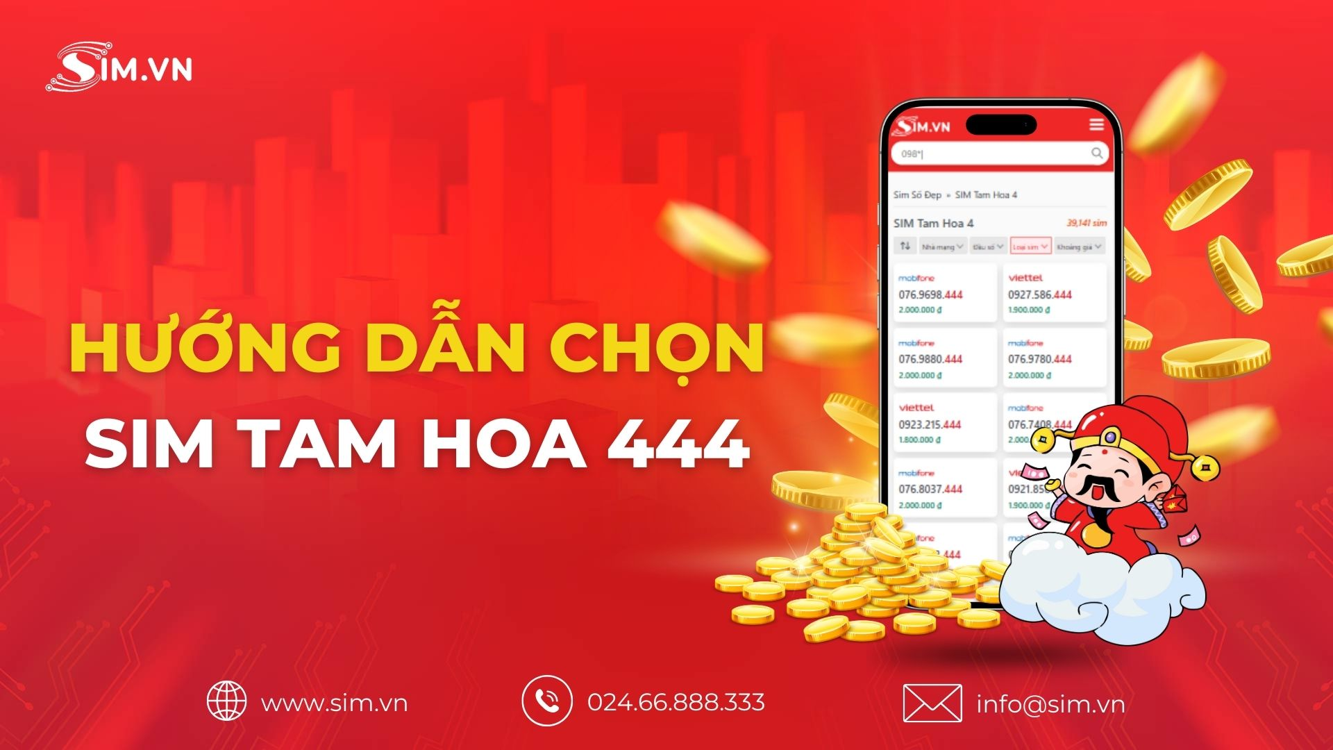 Hướng dẫn chọn sim tam hoa 444